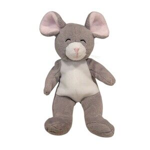 1998 Mary Meyer Mouse Beanie Beans Gray And Pink 8" Adorable Vintage Plush Anima